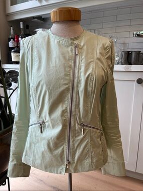 Airfield Pegasus Mint Green Women's 2 way Zip-Front Long Sleeve cotton bl Jacket